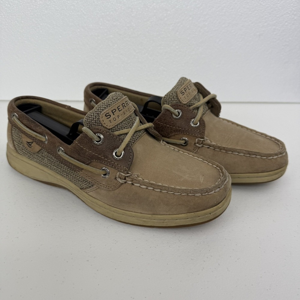 Sperry Top Sider Women's Size 6.5M Light Brown Bluefish Leather Top Boat Shoe